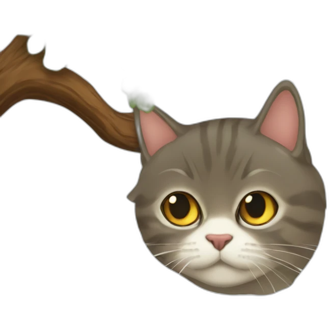 gato persa subido a un árbol emoji