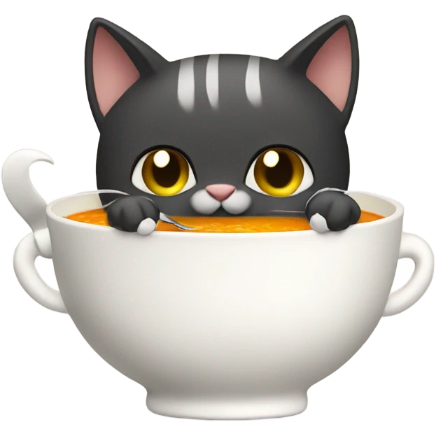 Cat eating soup emoji