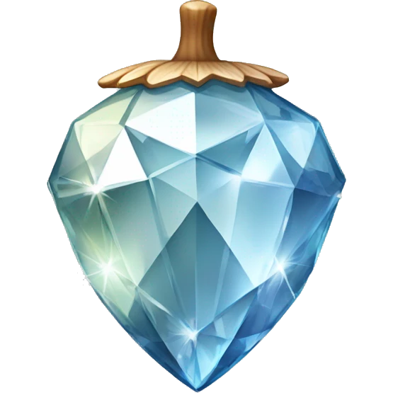 a Diamond Acorn, sparkling like a cut diamond, with short top and stem emoji