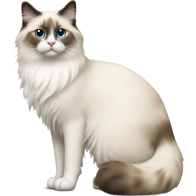ragdoll cat, side view, standing emoji