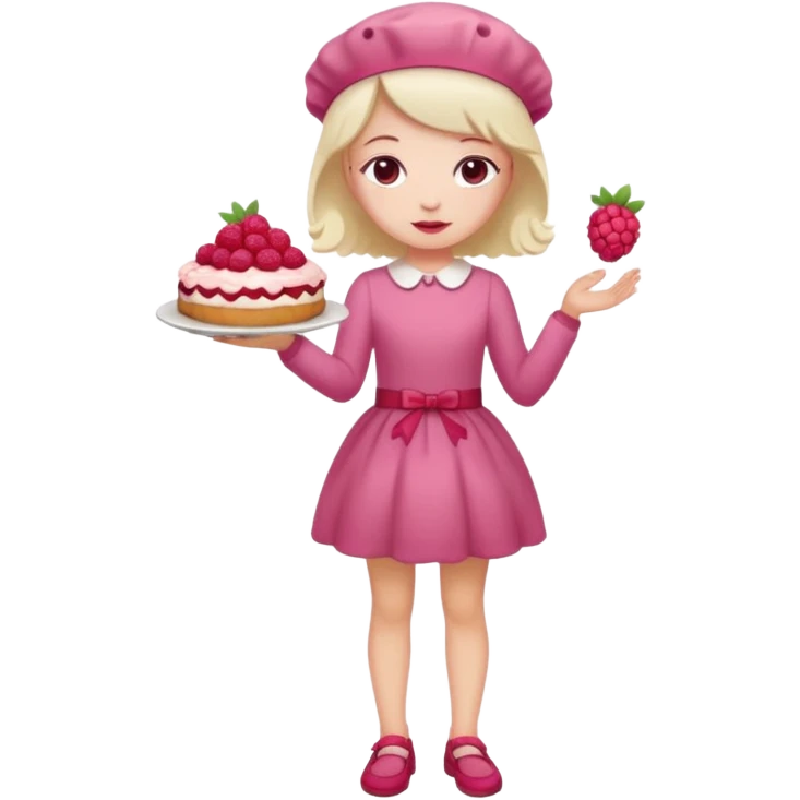 Raspberry torte human full body and legs girl with a raspberry barrette on her head emoji