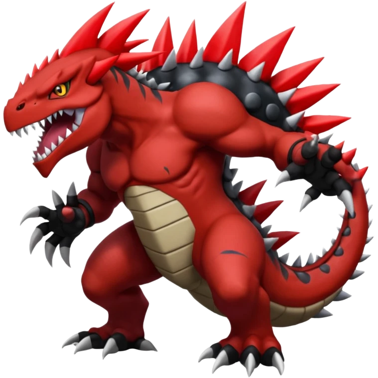 Darkrai-Groudon-Yveltal-Fakémon hybrid creature, full body, more Groudon features emoji