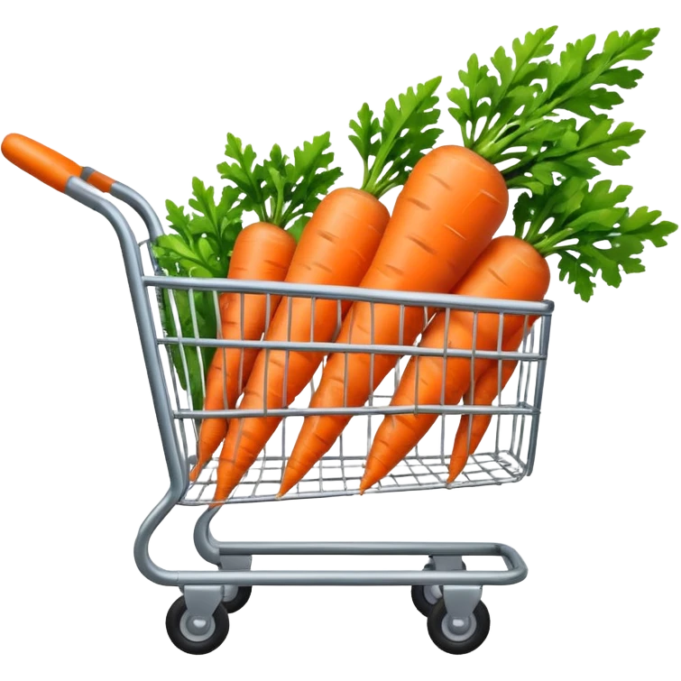 Shopping cart with carrot inside
 emoji