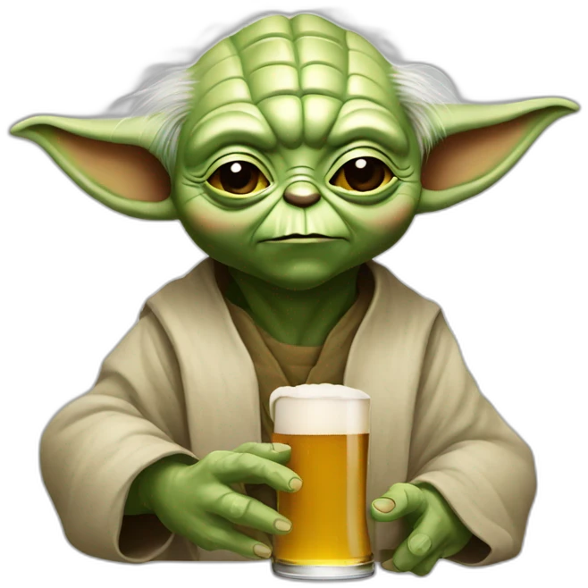 Yoda avec une bière emoji