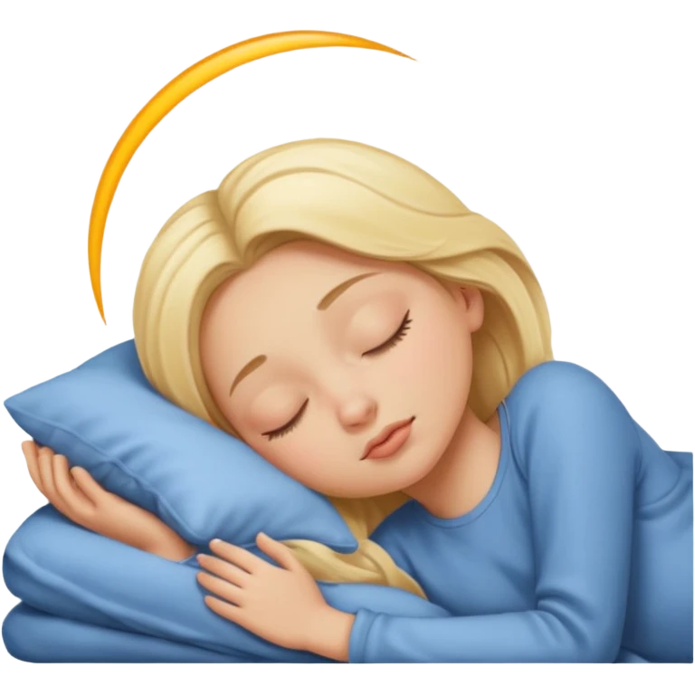 Blonde girl sleeping emoji