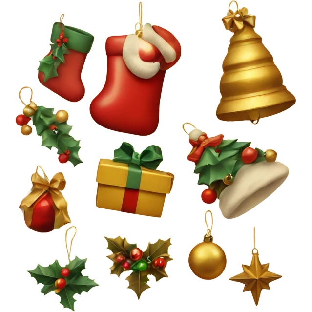 Vintage Christmas decorations emoji