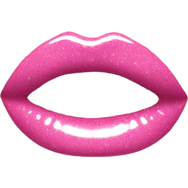 Sparkly pink lip gloss emoji