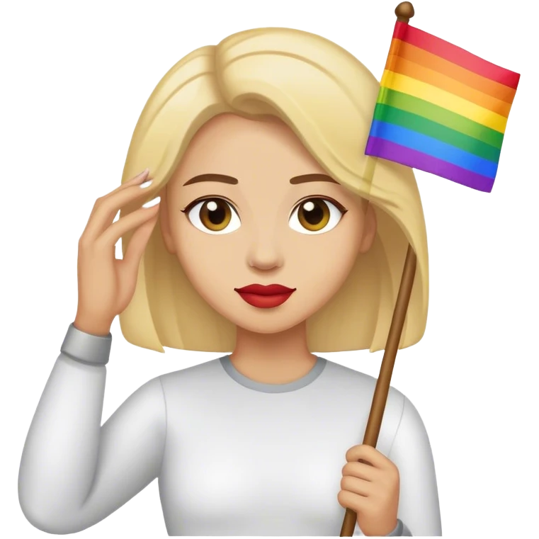 woman with lgbt flag emoji