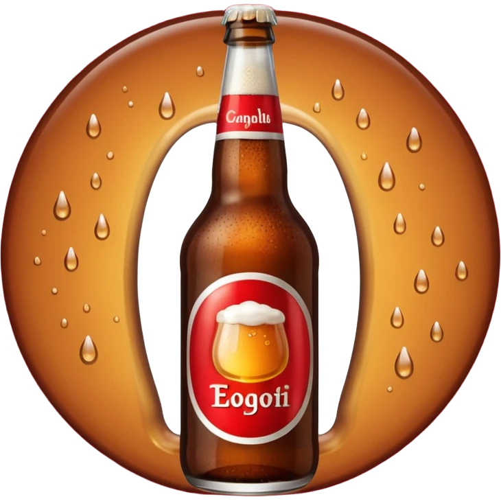 generic brown beer bottle with a red label emoji