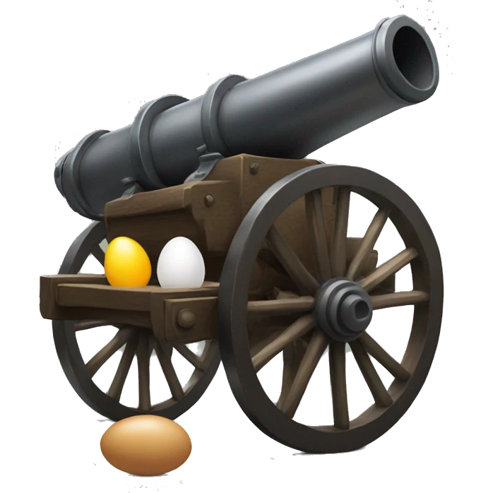 cannon with betwhen two eggs emoji