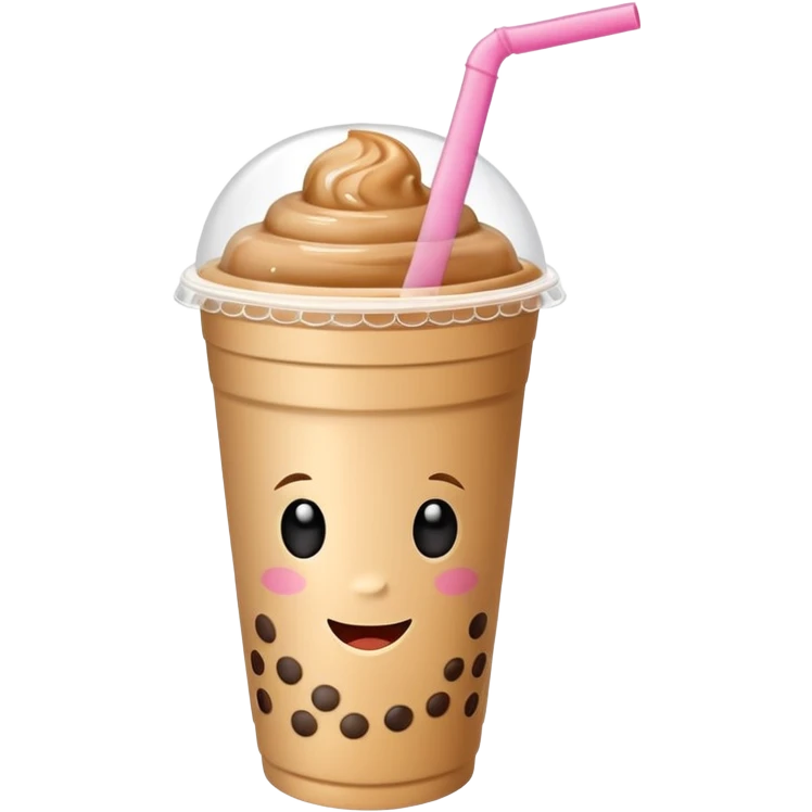 milk tea with boba in a to-go cup with a straw emoji