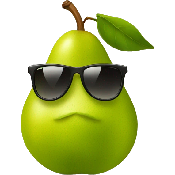 A pear with sunglasses emoji