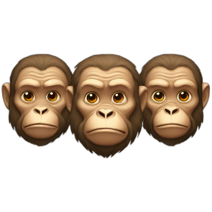 3 old fat monkeys emoji