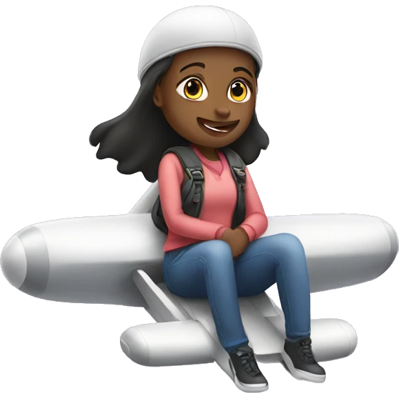 girl sitting on top of a plane emoji