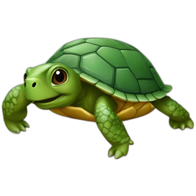 Tortue avec loupe emoji