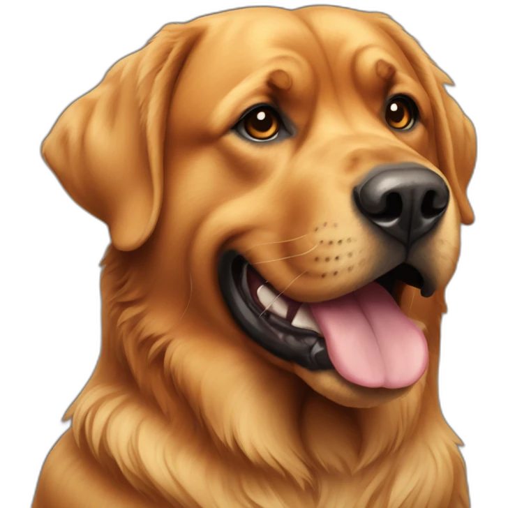 A Rottweiller with a golden retriever emoji