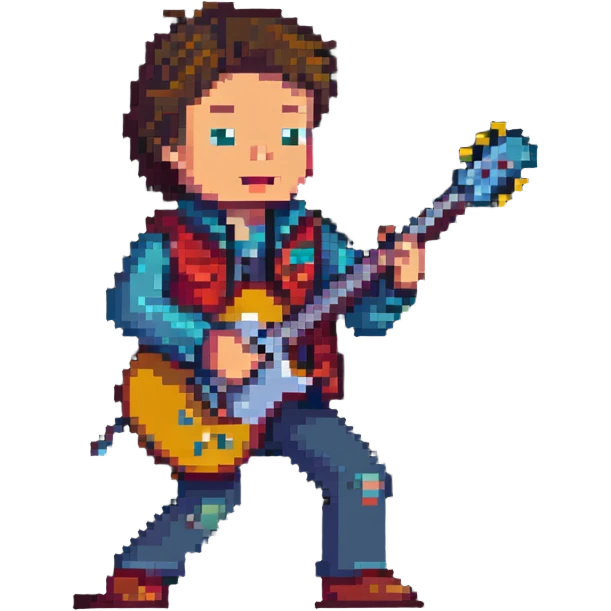 Marty McFly playing guitar emoji
