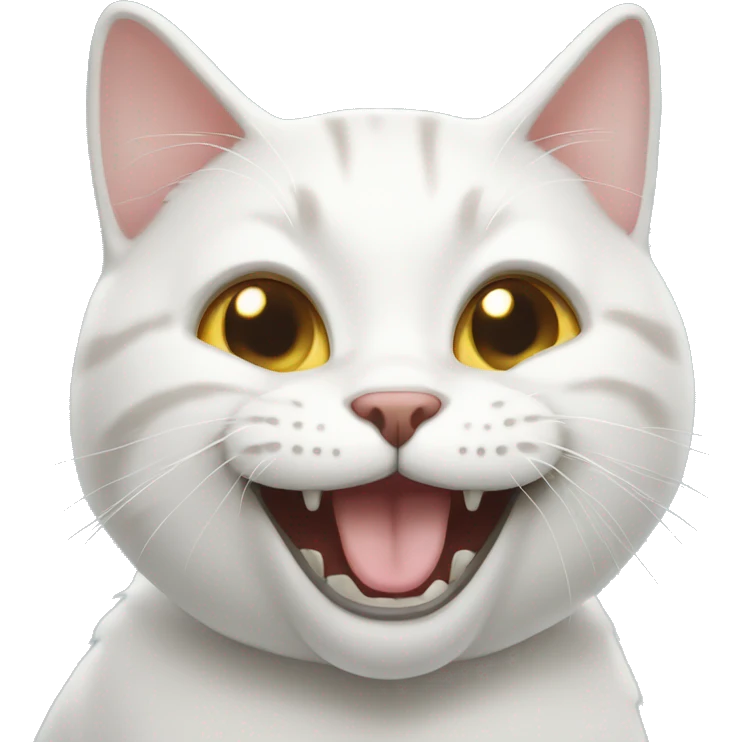 White British cat laughing emoji  emoji