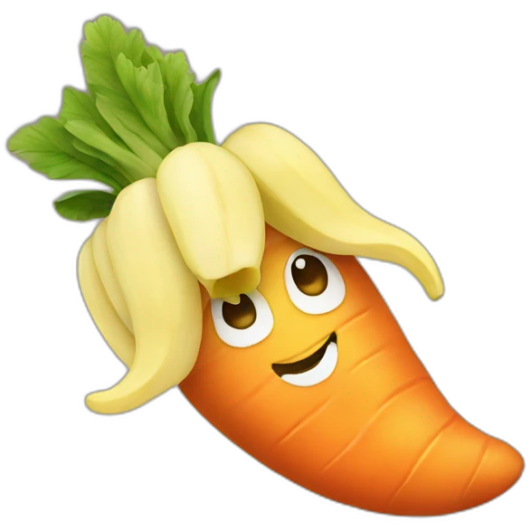 Carrot hug banana emoji