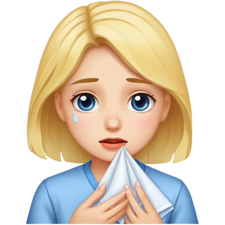Девушка плачет и ей дают платок  emoji