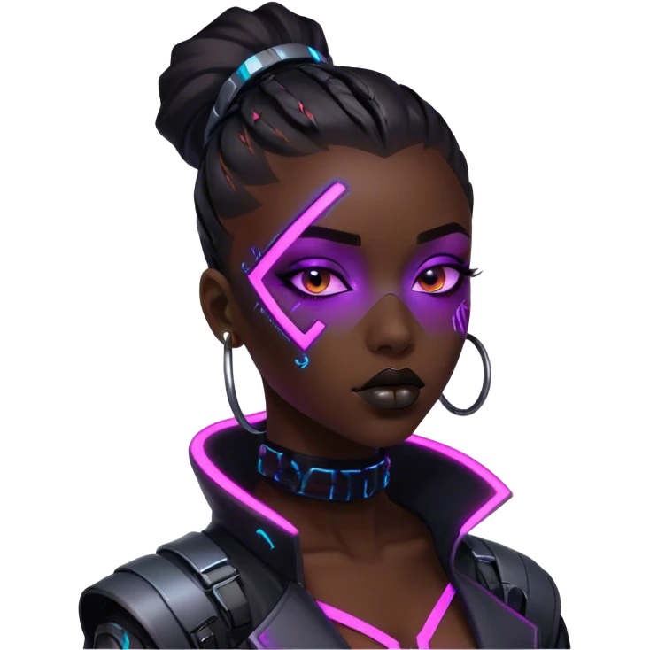 cyberpunk neon kiss emoji