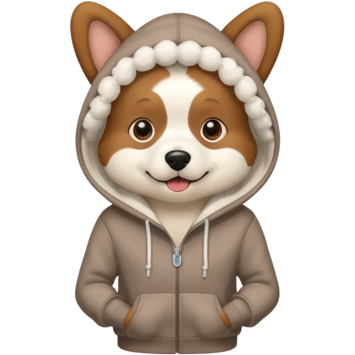 Dog wearing a hoodie emoji