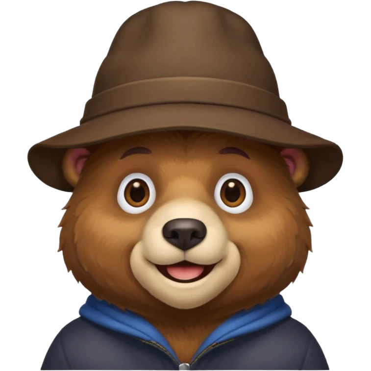 bear with hat cover fullhead emoji