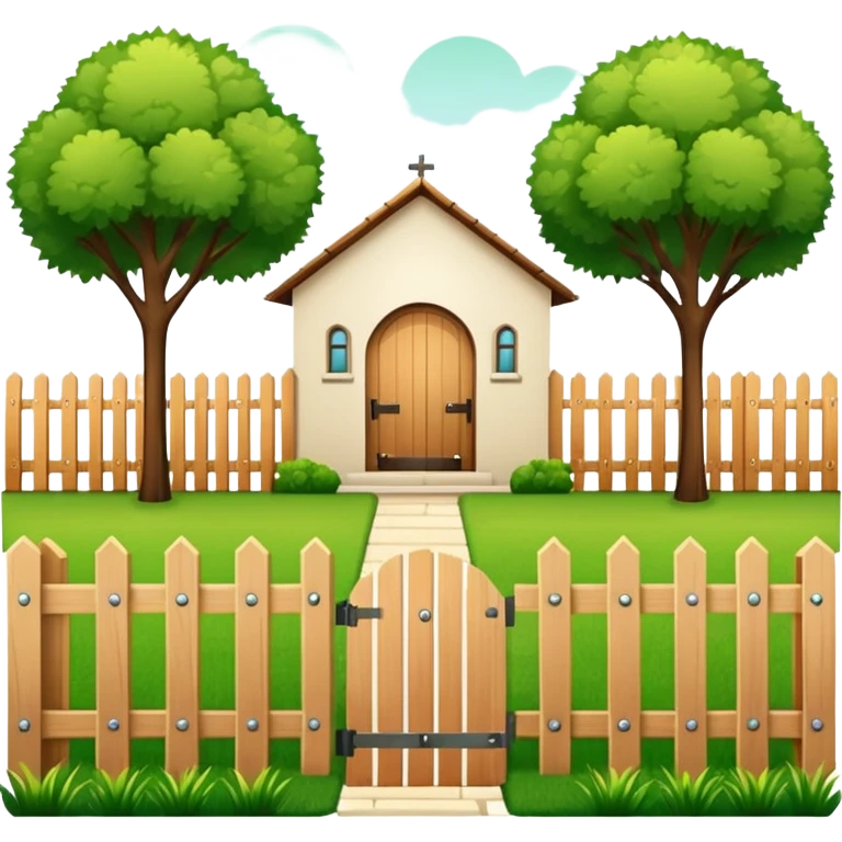 closed courtyard icon, safe private yard surrounded by buildings, minimal flat vector style emoji