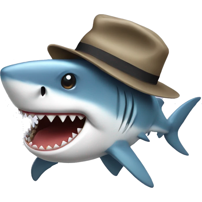 shark with a hat emoji