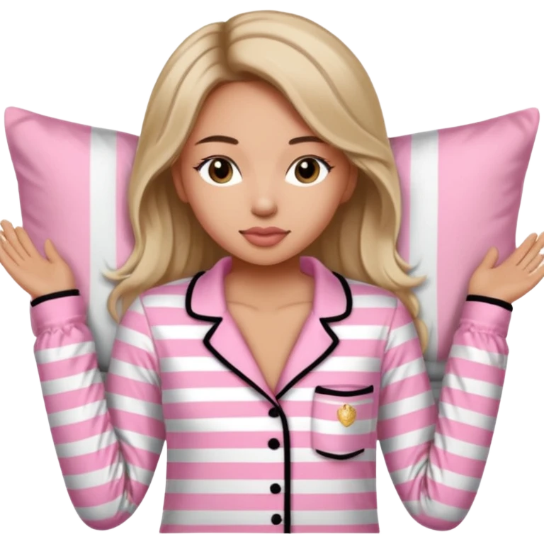 victoria secret pjs light pink and black stripes women emoji