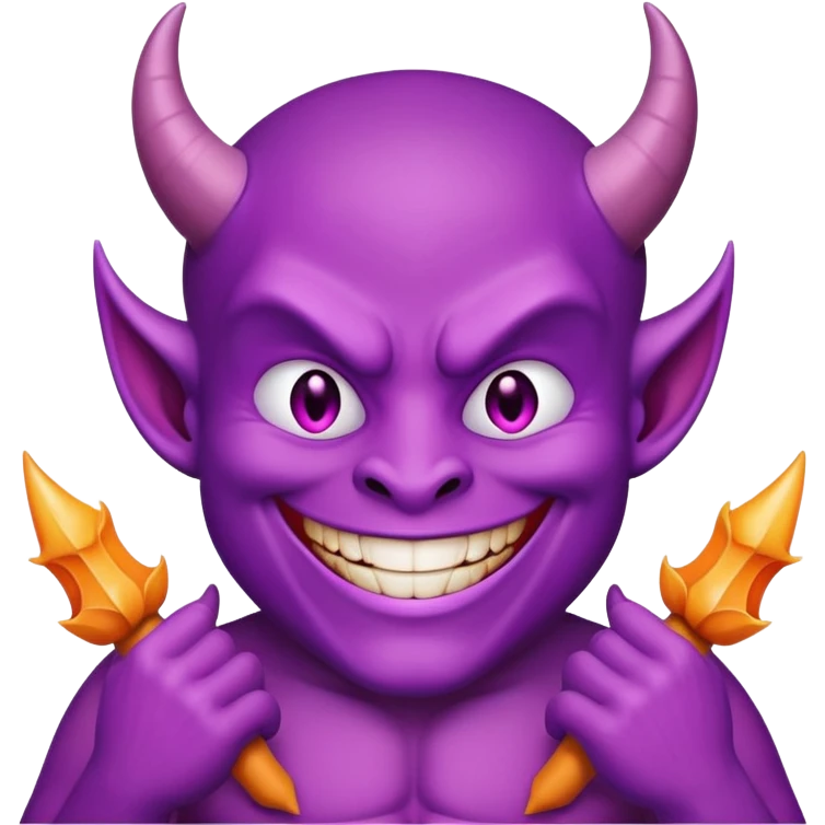 purple smiling devil holding two dicks emoji