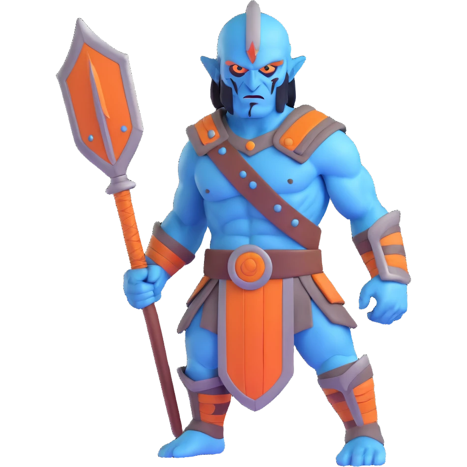 blue-skinned giant warrior with stitched skin emoji