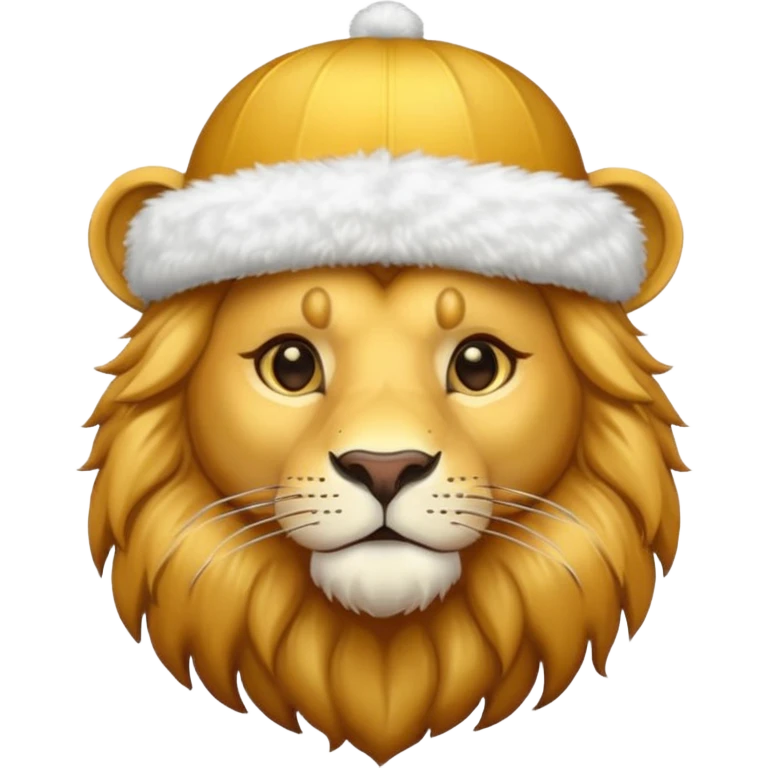Snow Hat lion emoji