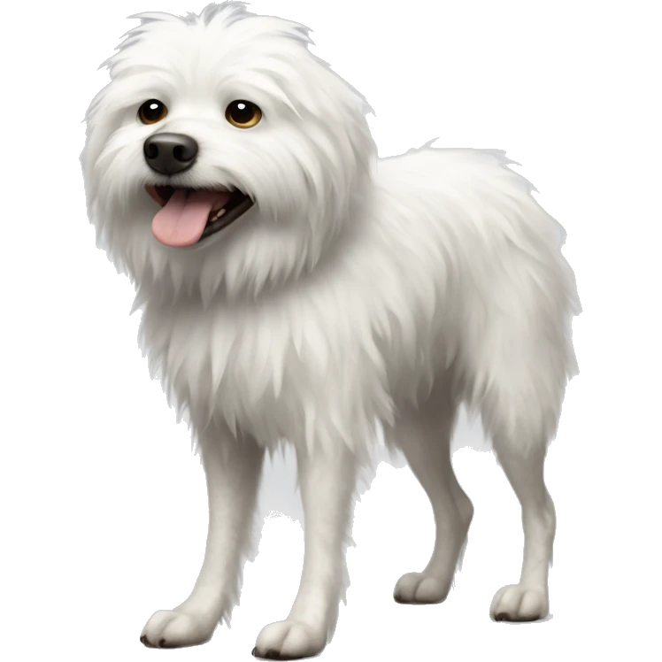  Yucky crusty ugly full body fluffy white dog ugly rat dog  emoji
