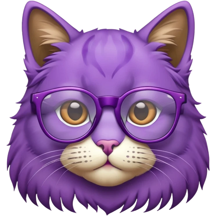 purple cat wearing glasses emoji