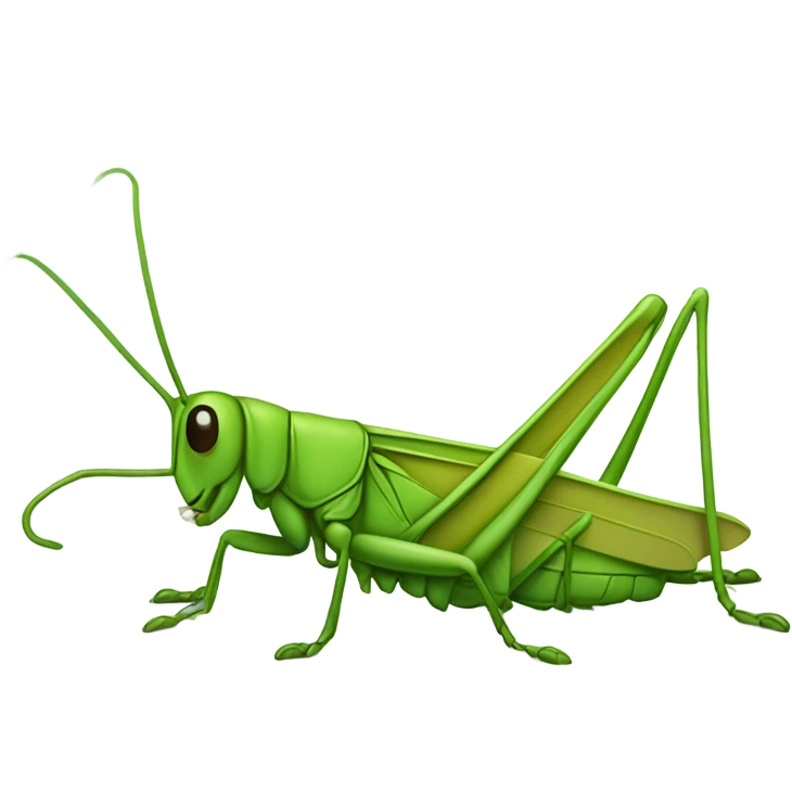 a grasshopper eating and being lazy emoji