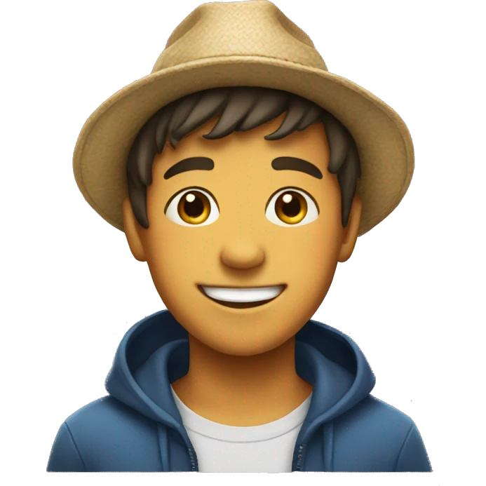 smiling boy wearing a hat emoji