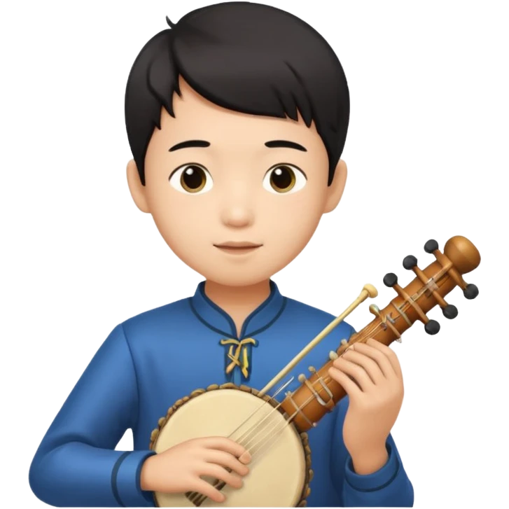 asian boy playing instrument emoji