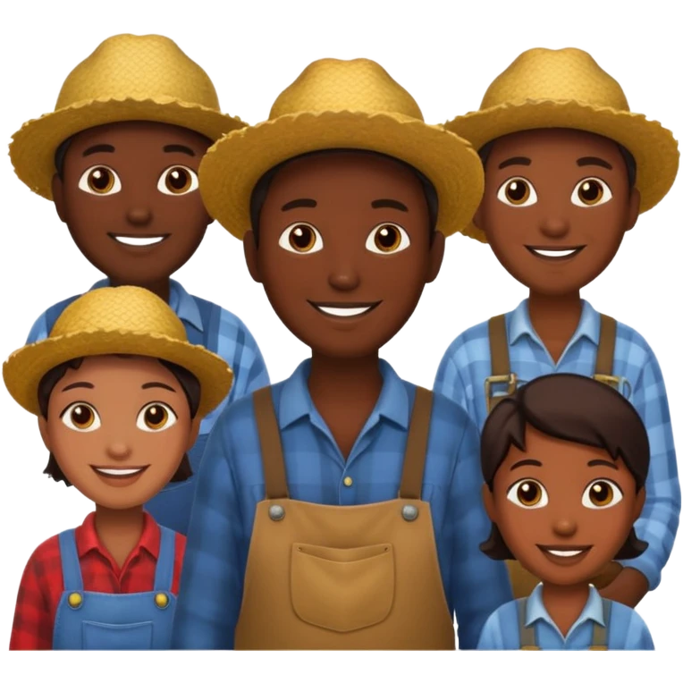 farmer group , dark skin emoji