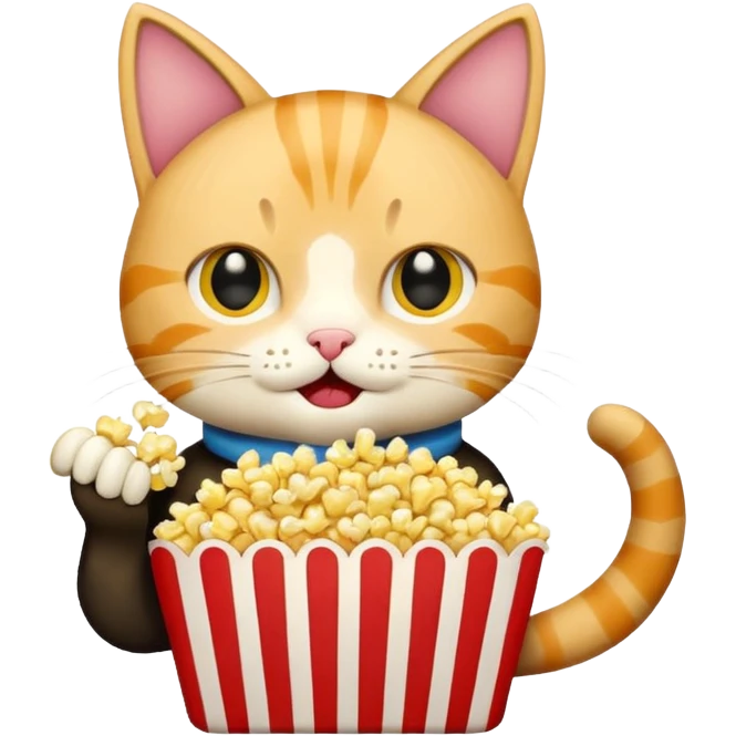 cat eating popcorn emoji
