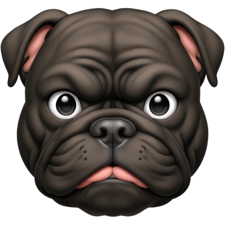 bull dog black emoji