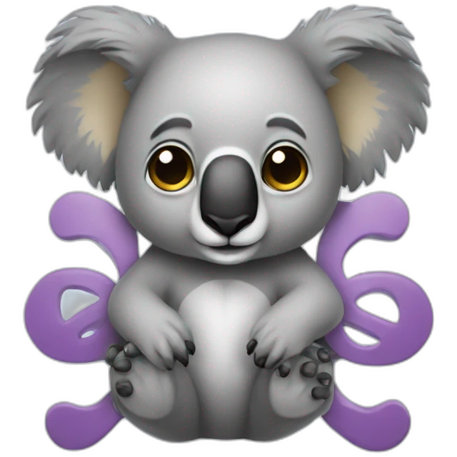 Two koalas merged with an infinite symbol  emoji