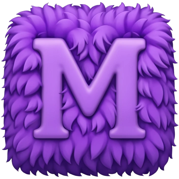 The fluffy letter M is purple in color emoji