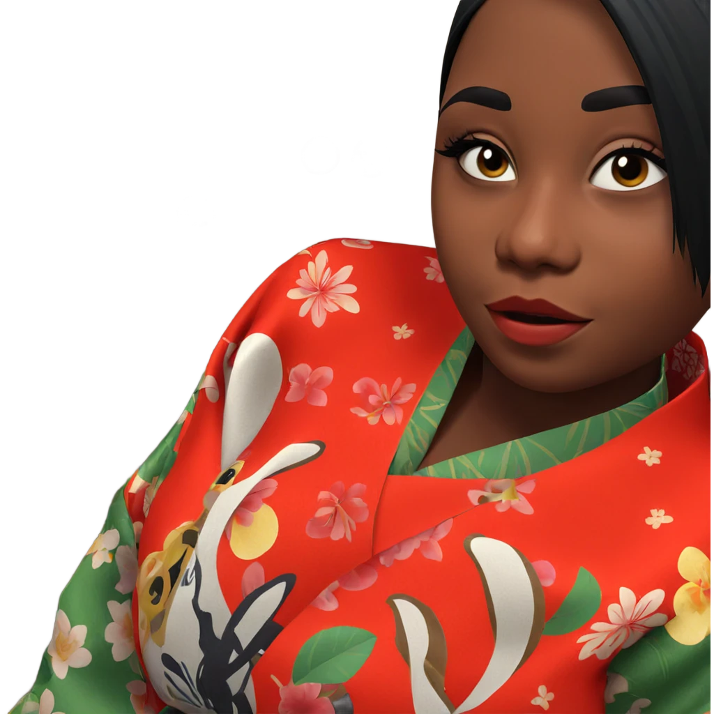 dark beauty in kimono meme emoji