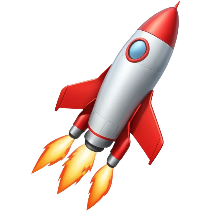 aesthetic red rocket lifting off emoji