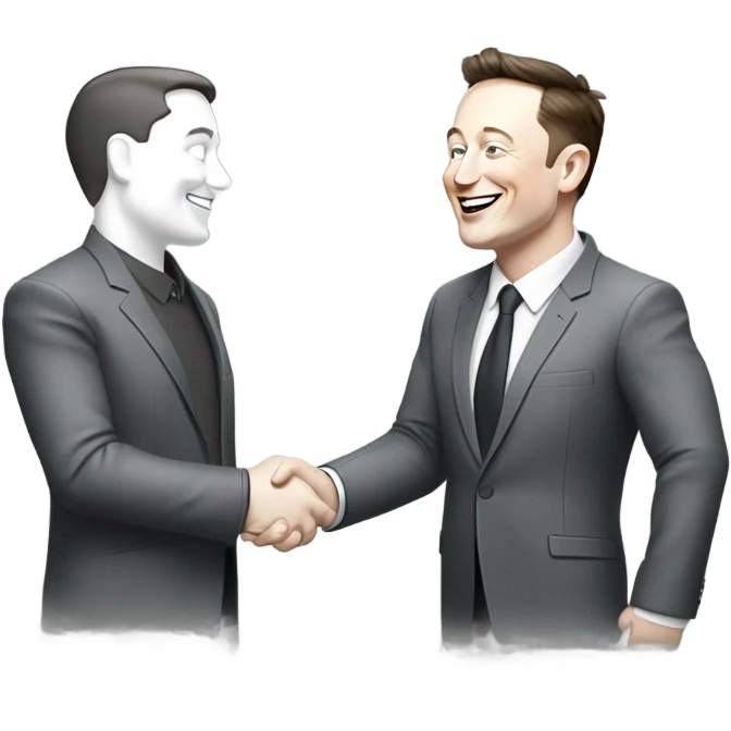 Elon musk greeting somebody  emoji