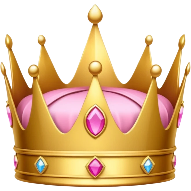 A luxurious golden crown with pink accents and elegant details, featuring a prominent empty space or cutout in the center emoji