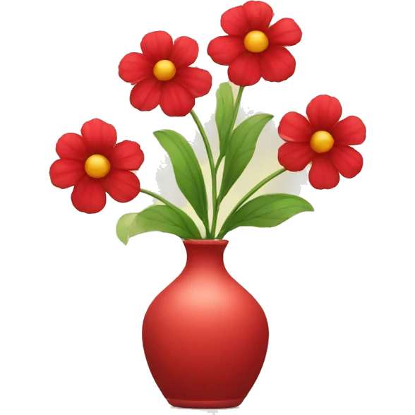 Three red flowers in a vase emoji