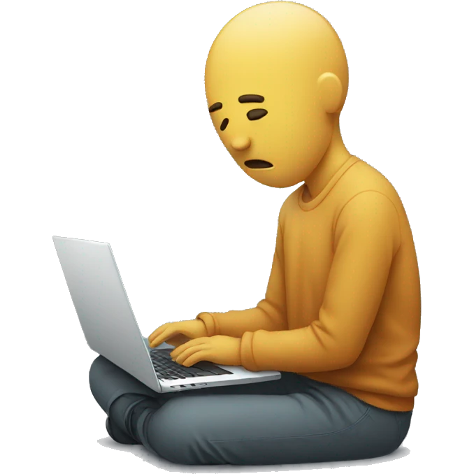 sad person with laptop emoji