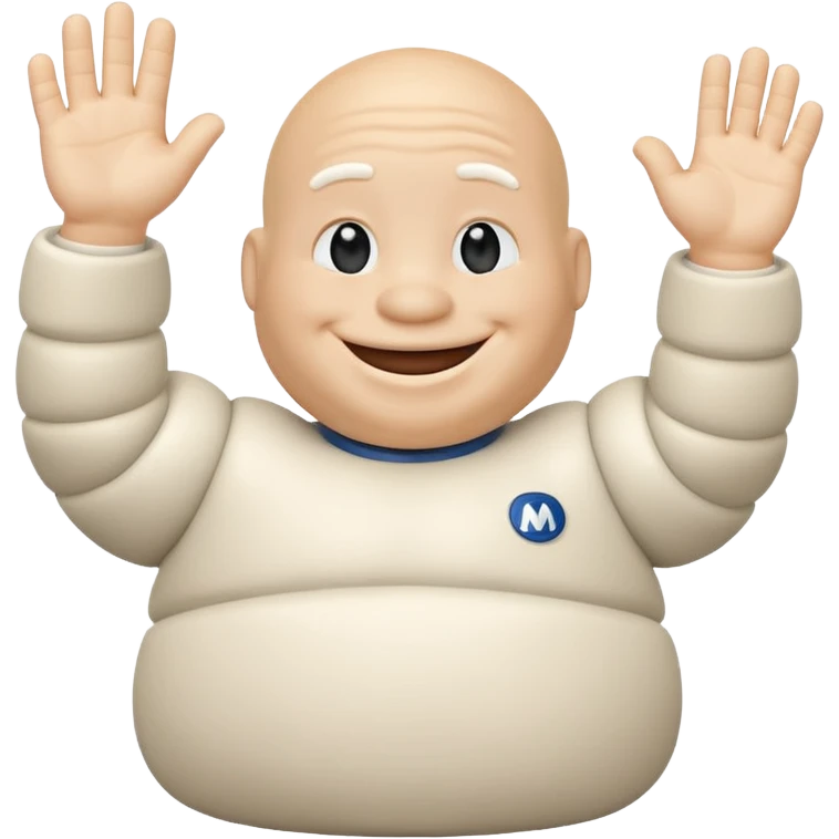 Michelin man day hello whit Is rigth hand emoji